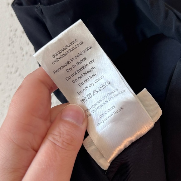 Arabella London Small The Contour One-Piece Swimsuit Campania Black Scallop Trim - Picture 9 of 11